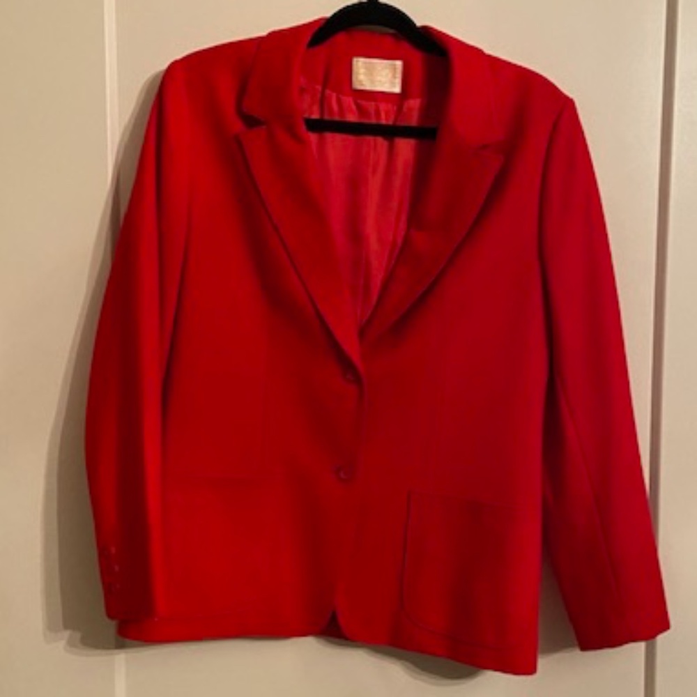 Red Pendelton blazer Women's M-L authentic 100% wool fully lined 2 button jacket